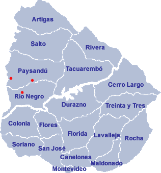 Mapa de Departamentos de Uruguay
